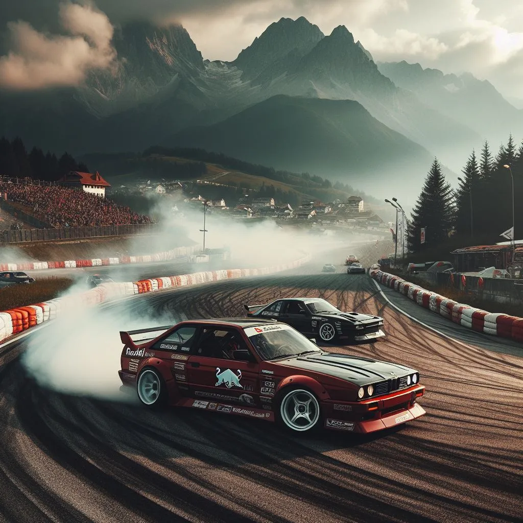 two cars driving on a race track... | Video by AmusingSloth1