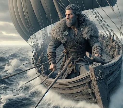 a man on a boat in the middle of the ocean