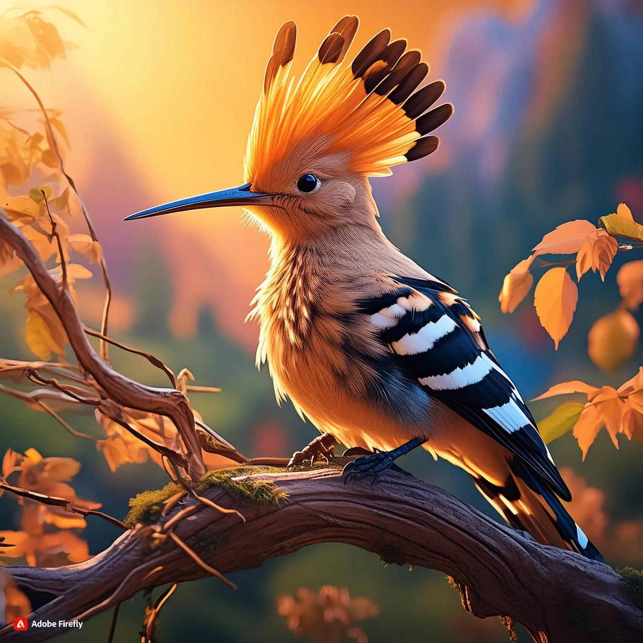 a bird with orange feathers sitting on a tree branch