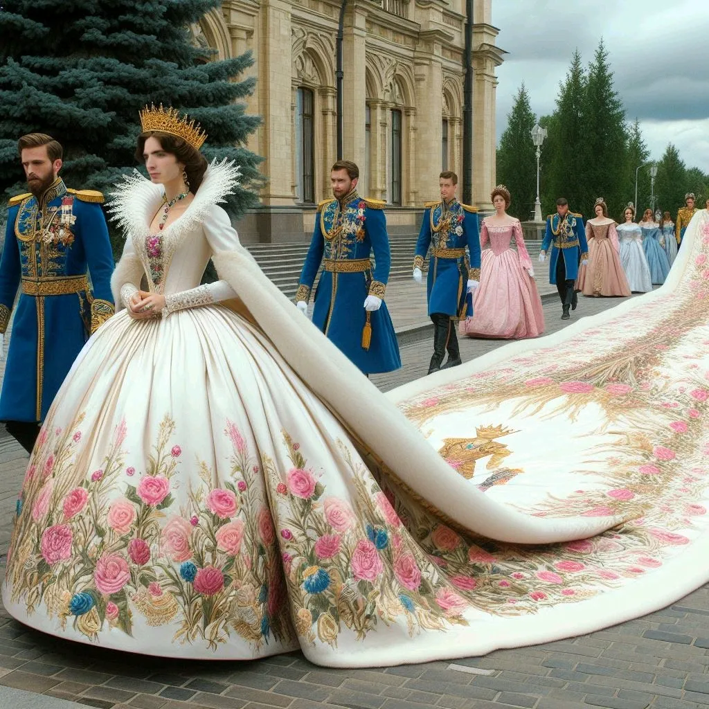 a group of people dressed in historical costumes