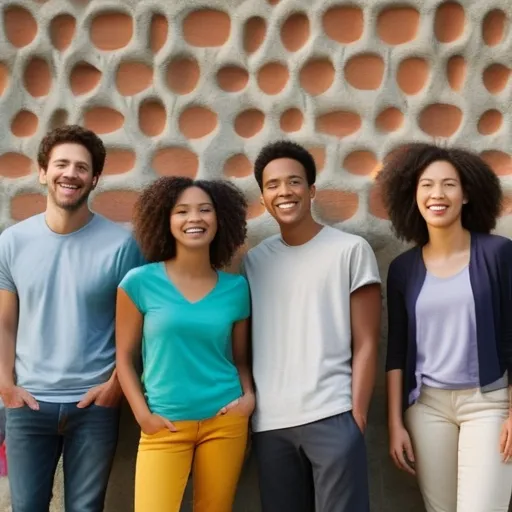 a group of people standing next to each other