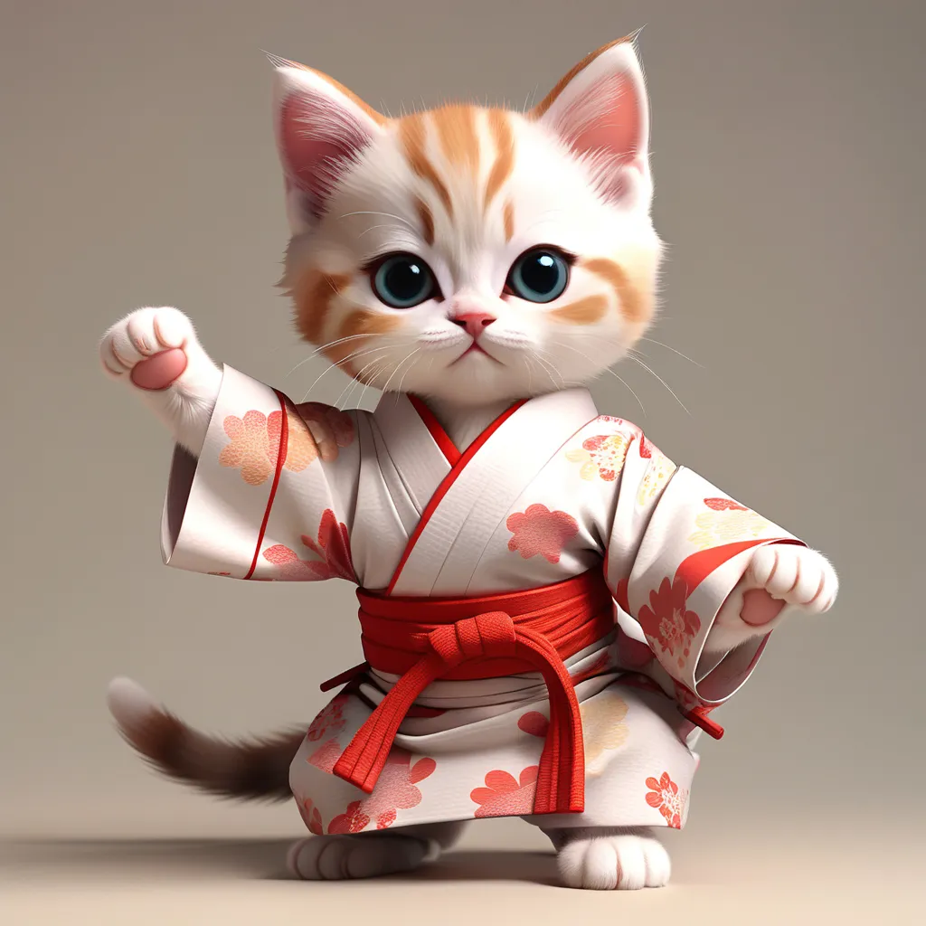 a cat in a kimono poses for a picture