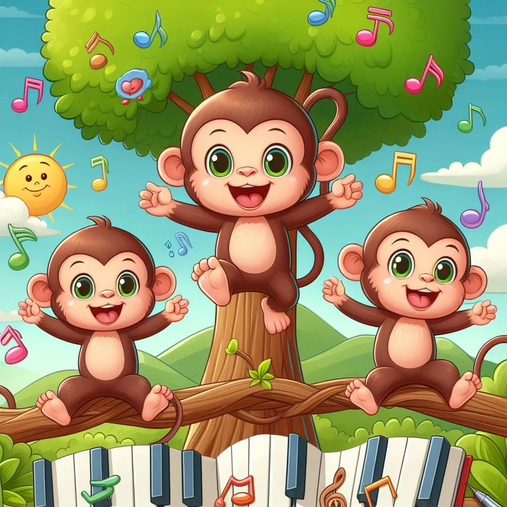 a group of monkeys sitting on top of a tree