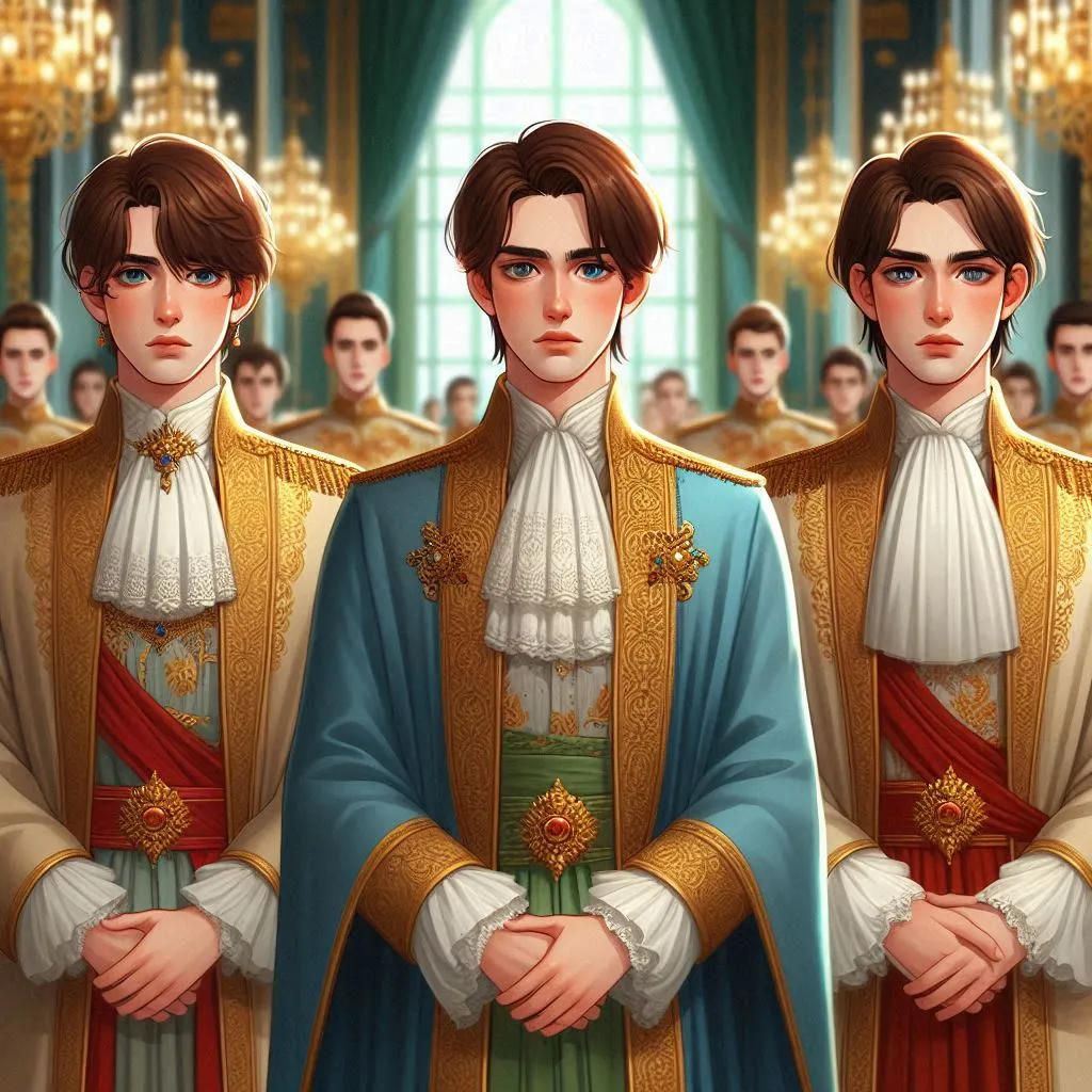 three prince standing next to each other