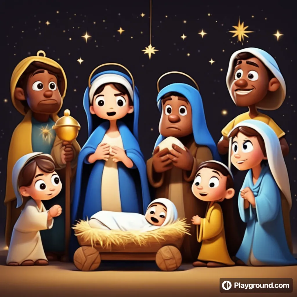 a nativity scene with a baby jesus in the manger