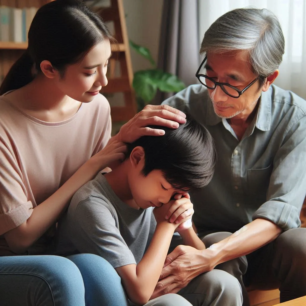 image of Touching moments that show the family's loving support as the child faces his daily challenges