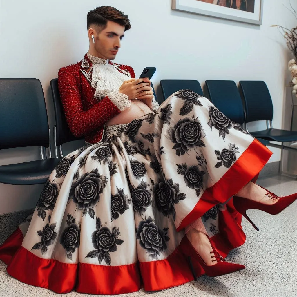 a man sitting on a chair with a cell phone