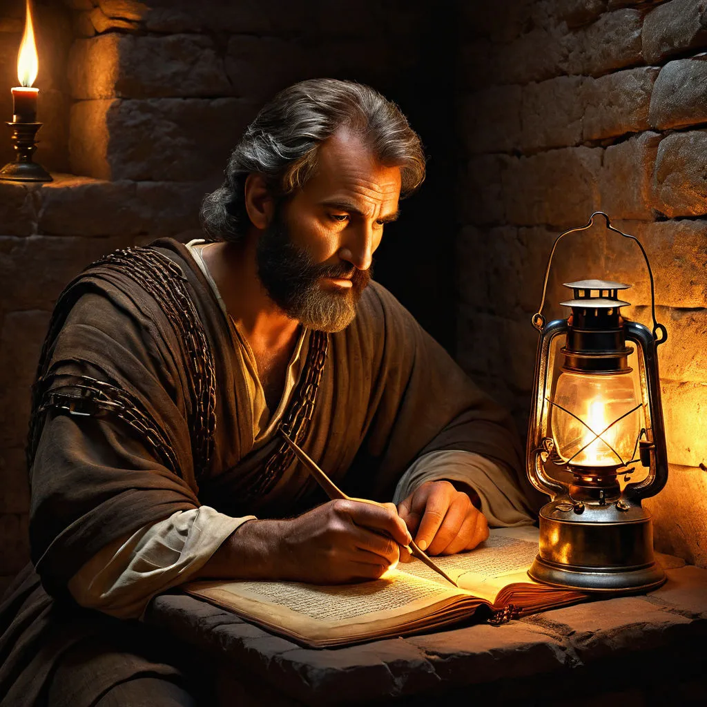 a man sitting at a table writing on a book