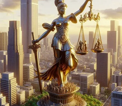 a statue of lady justice holding two scales of justice