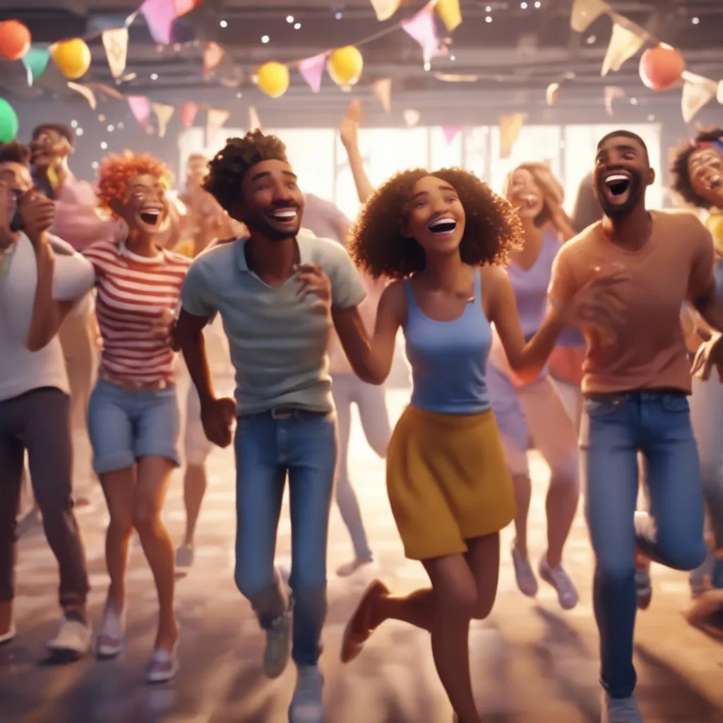 a group of people dancing in a room