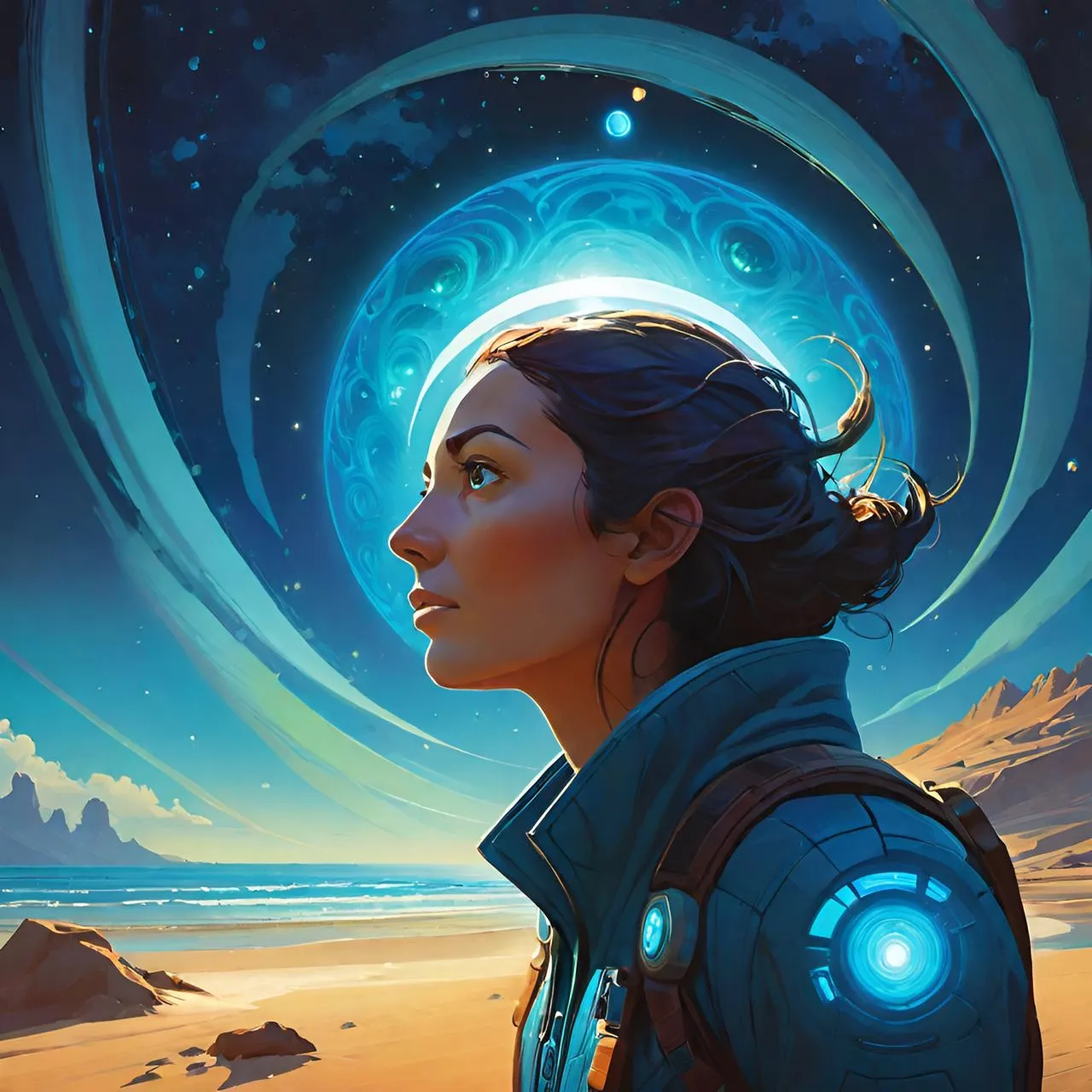 a painting of a woman with a sci - fi fi fi fi fi fi fi