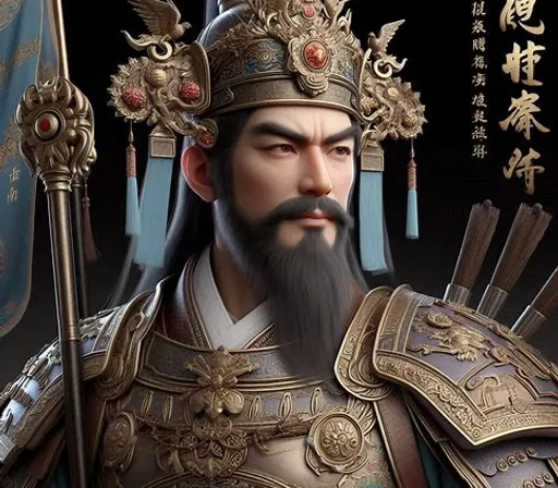 a man with a beard wearing a crown and holding a sword