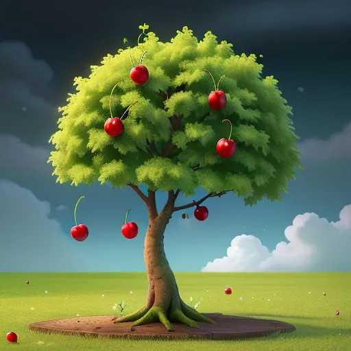 a tree with many red apples on it