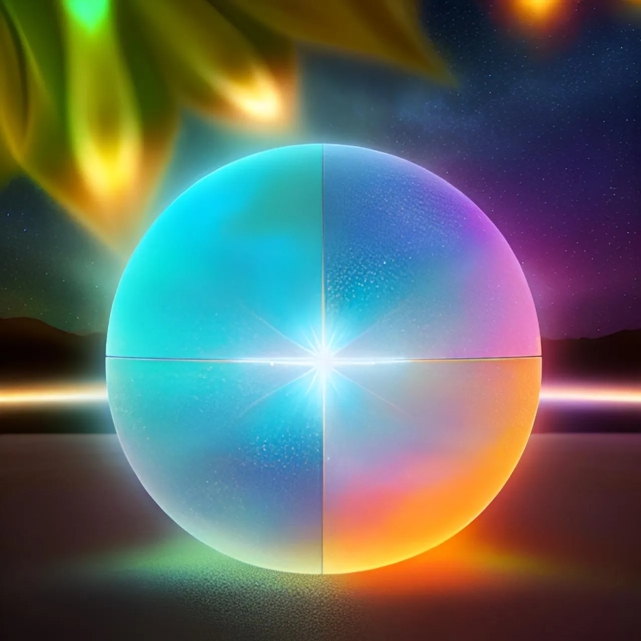 a sphere with a star in the middle of it