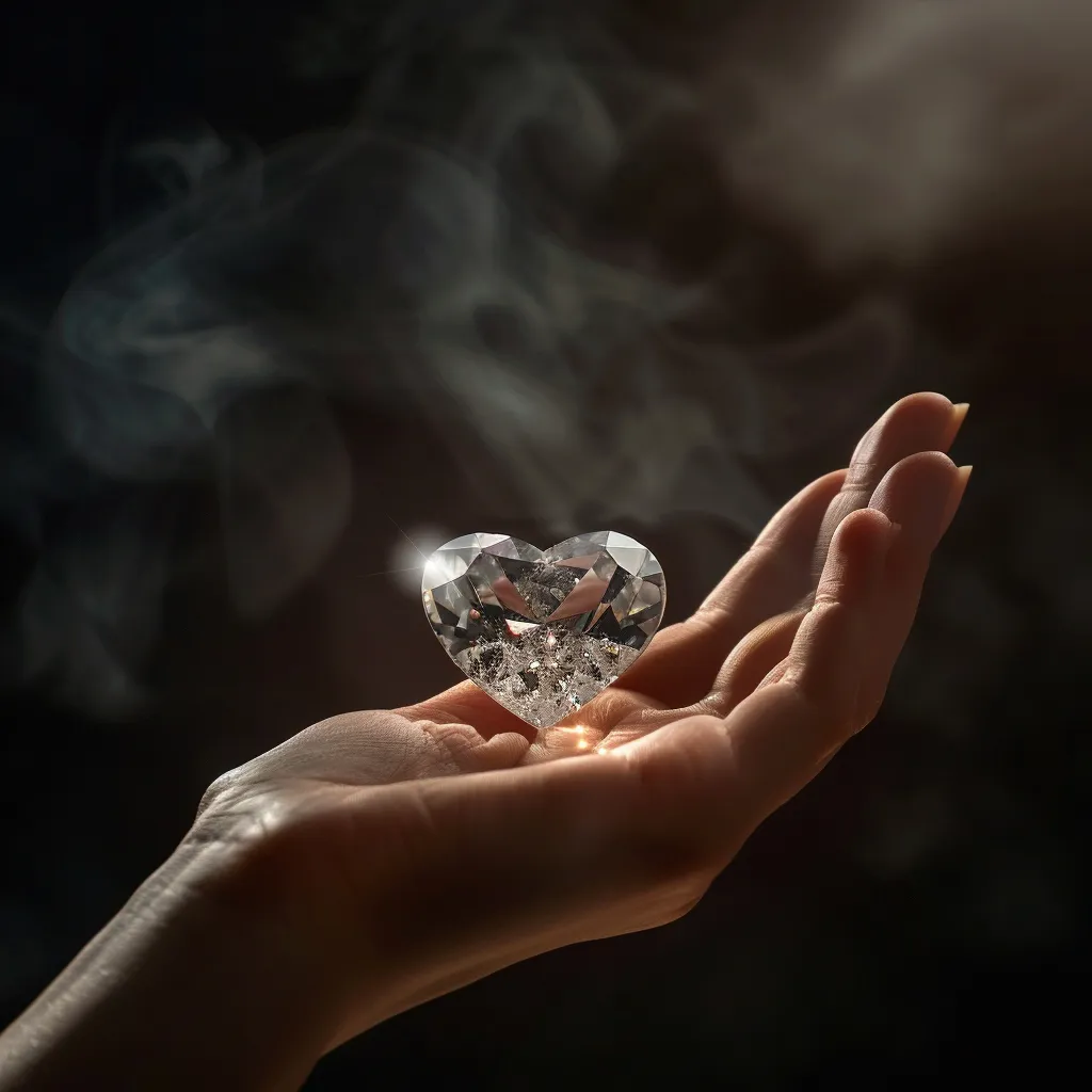 a person holding a diamond in their hand