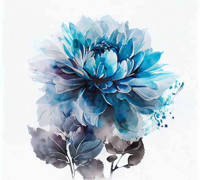 a blue flower on a white background