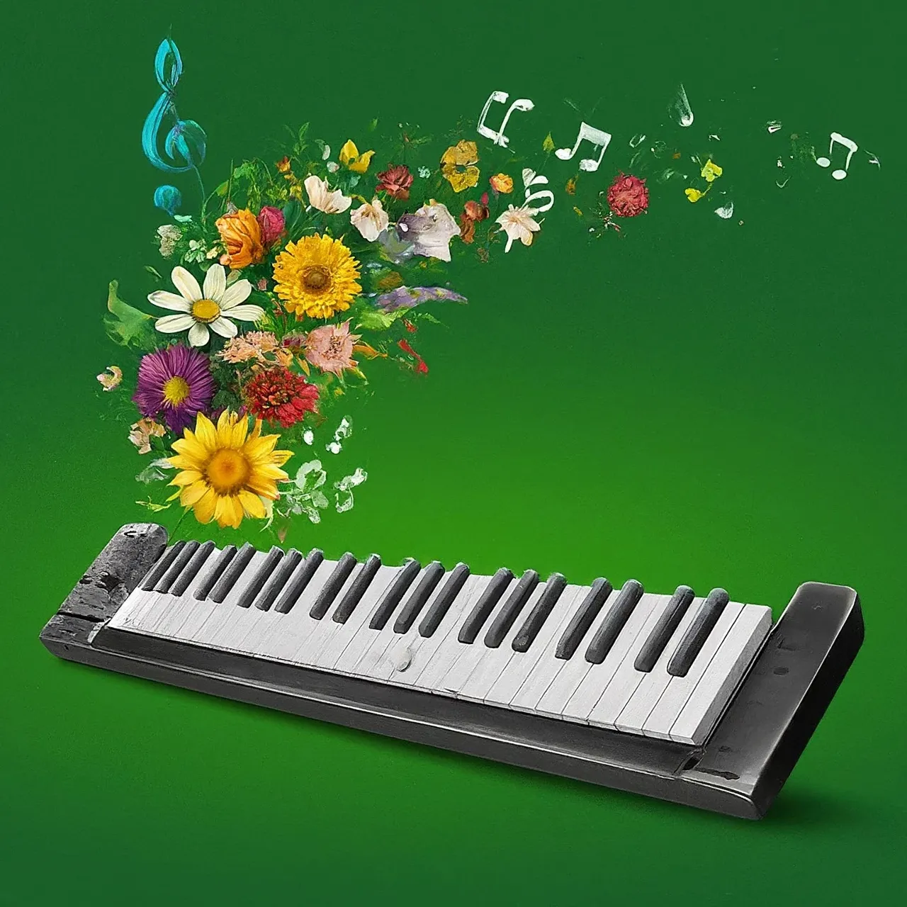 musical instrument, plant, piano, keyboard, flower, musical keyboard, musical instrument accessory, electronic musical instrument, electronic instrument, rectangle