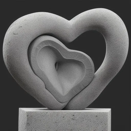 a sculpture of a heart on a pedestal