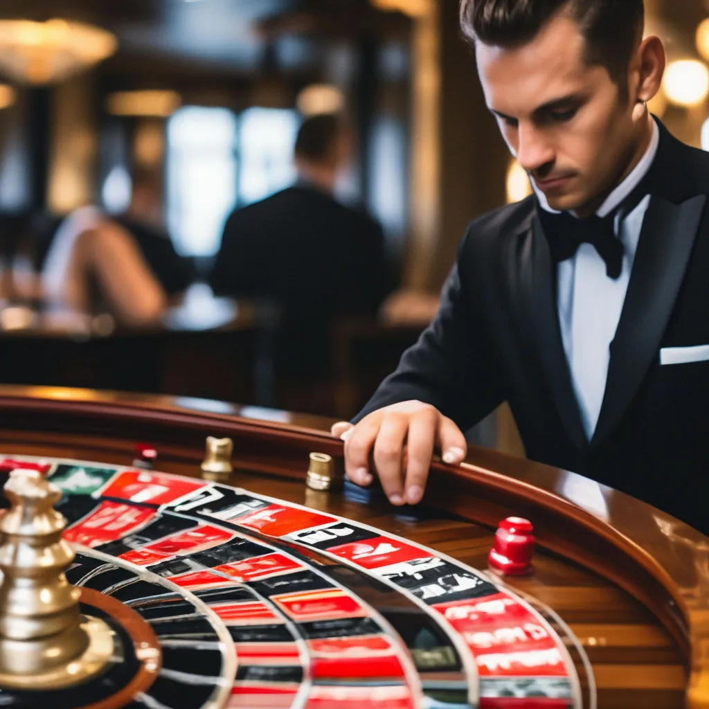 a man in a tuxedo playing a roule