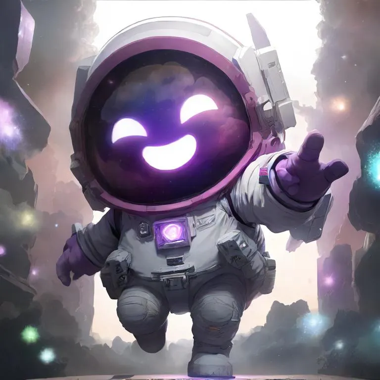 a cartoon character in a space suit holding a gun