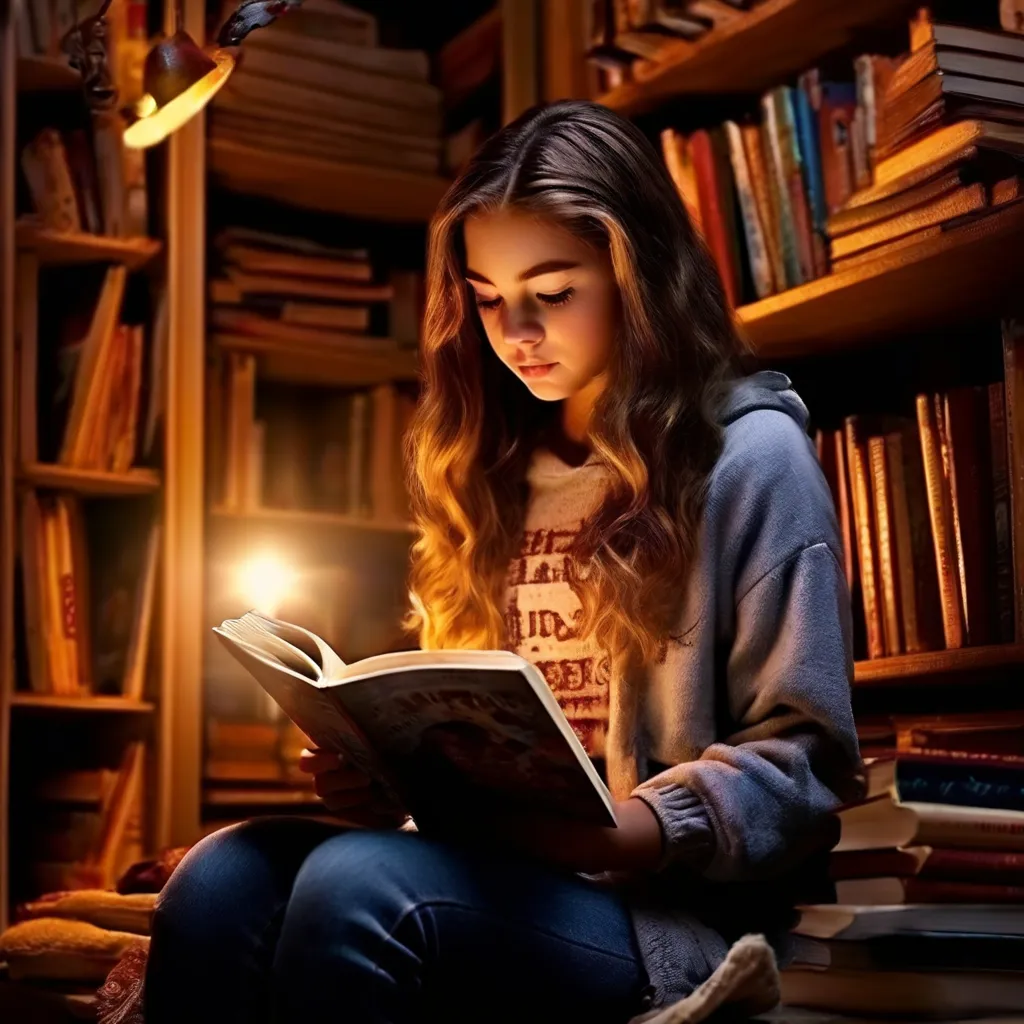 a girl sitting on the floor reading a book