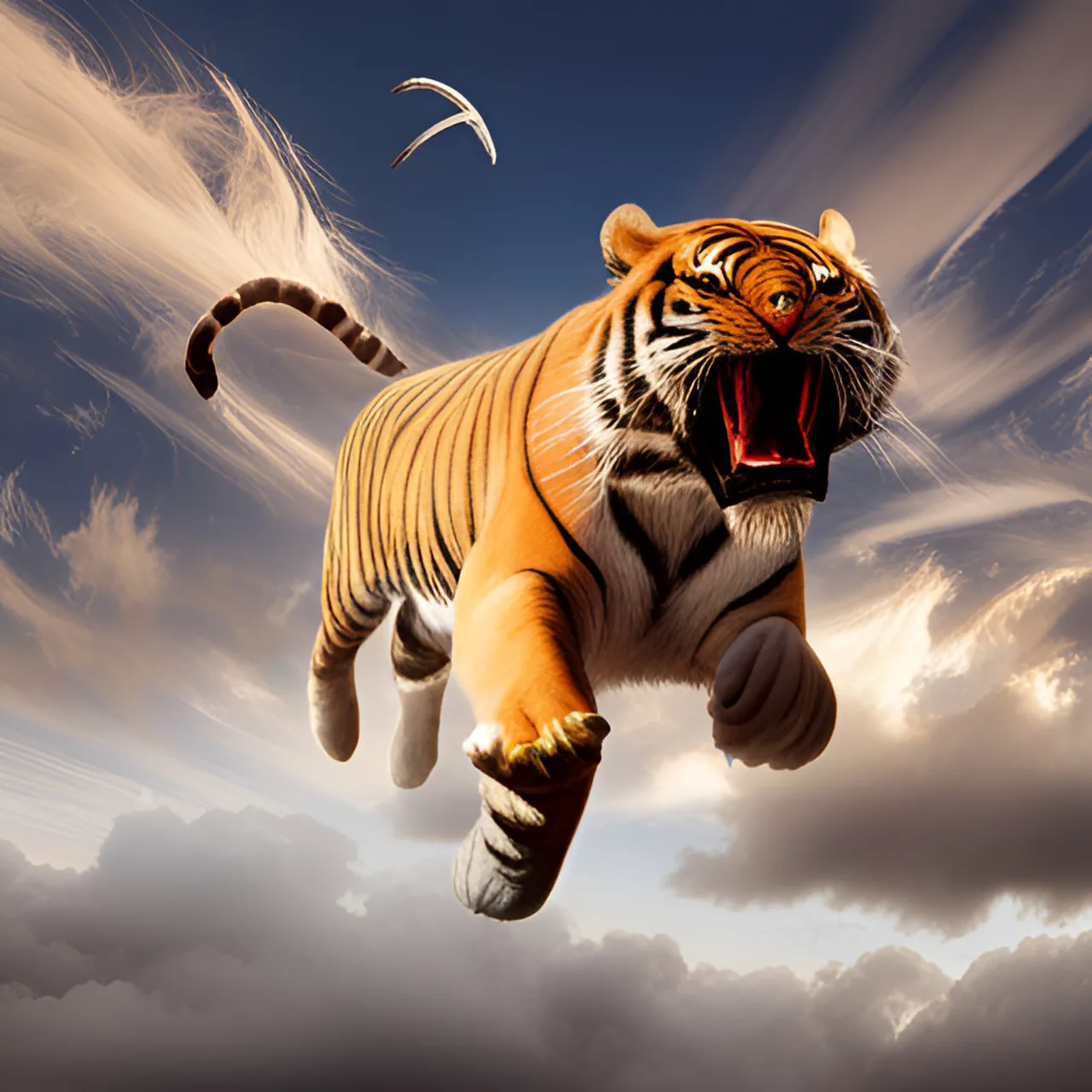 a picture of a tiger jumping in the air