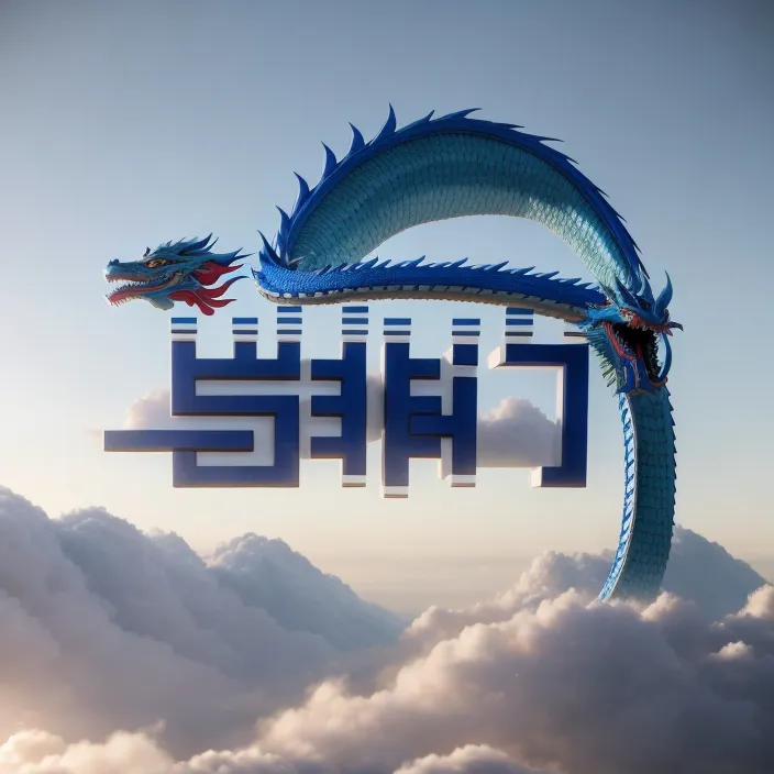 a blue dragon flying over a cloud filled sky