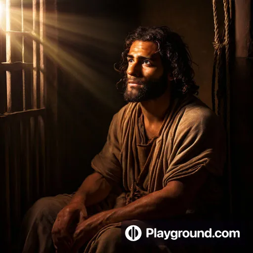 a man sitting in front of a window in a jail cell