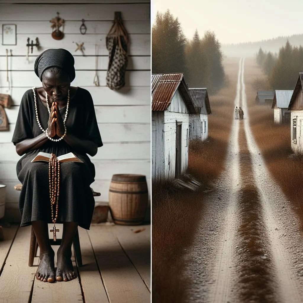 a woman sitting on a chair in front of a house