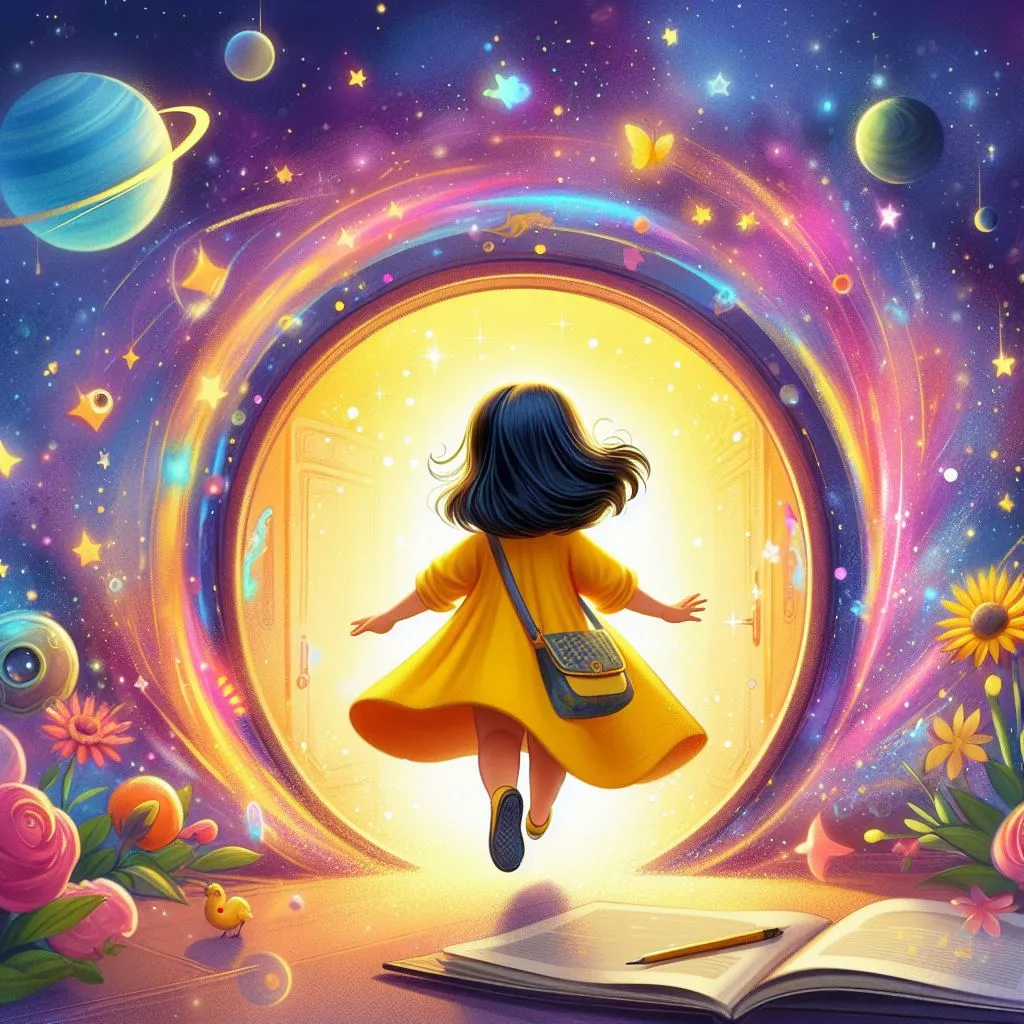 the girl entring in a magical world