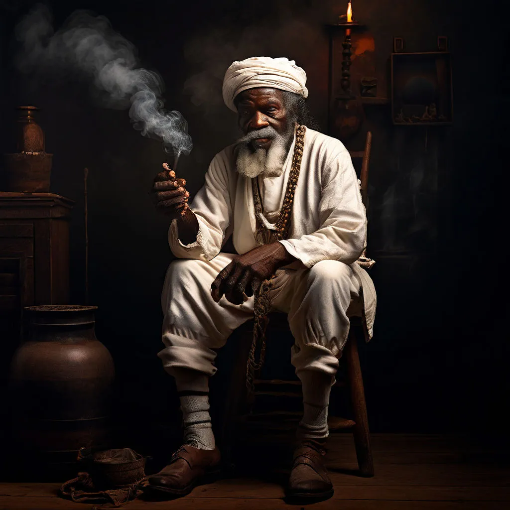 a man sitting on a chair smoking a cigarette