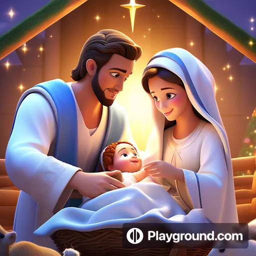 a nativity scene with a baby jesus in the manger