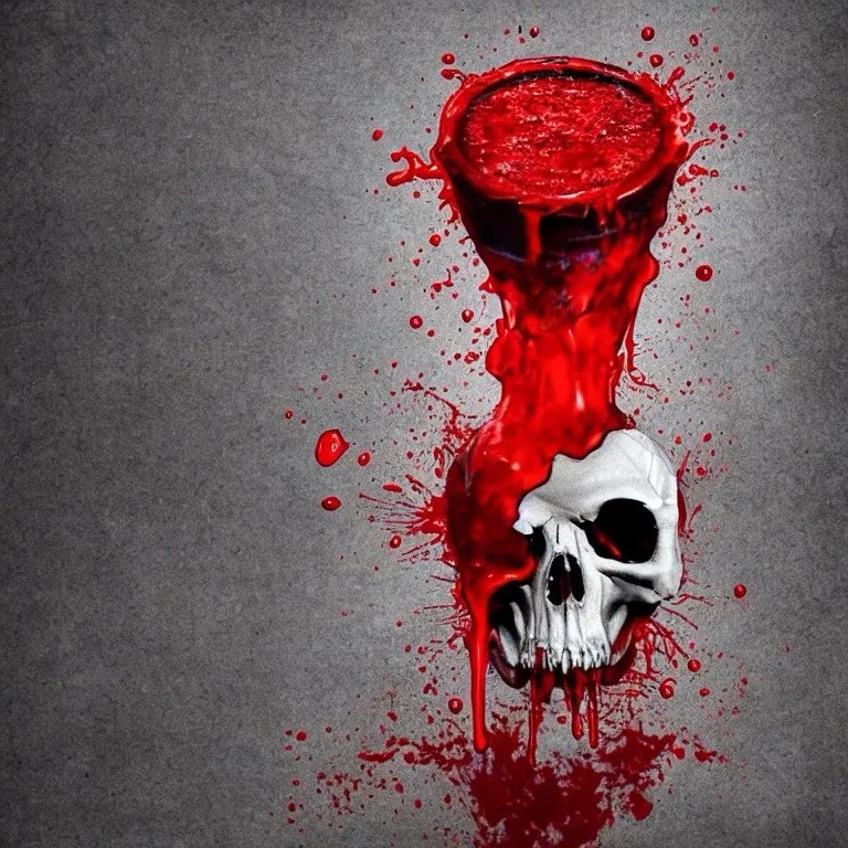 blood pouring on top of a skull
, advertising style