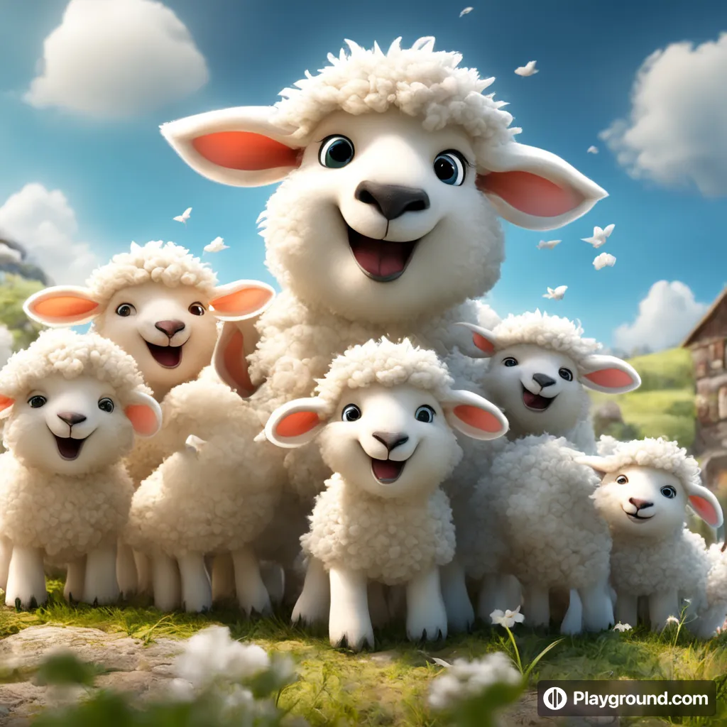 a group of sheep standing next to each other