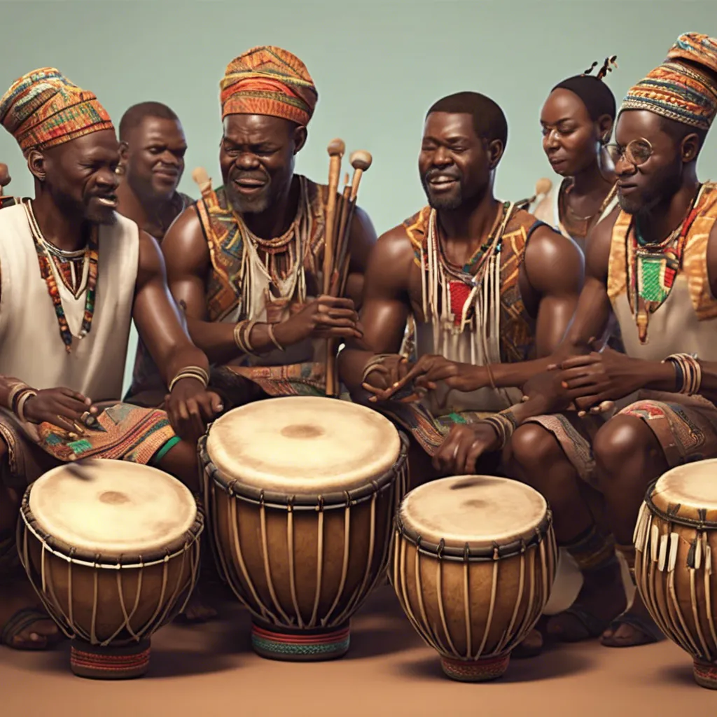 A group of African men sitting on a beautiful tropical beach, surrounded by turquoise water and lush greenery