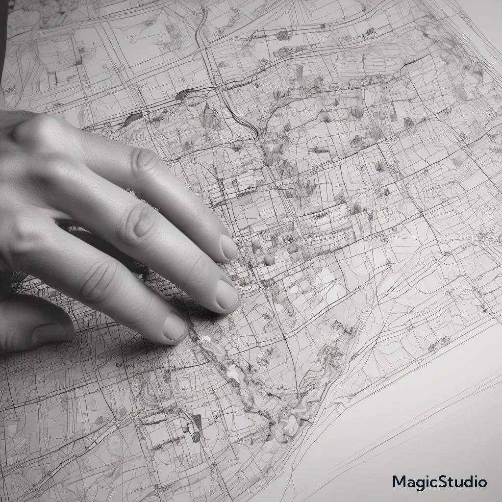 a person's hand on top of a map