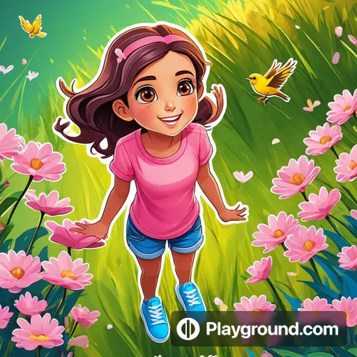 a girl standing in a field of pink flowers