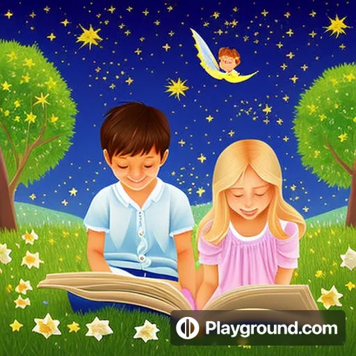 a boy and a girl are reading a book