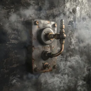 a wall mounted light switch with steam coming out of it