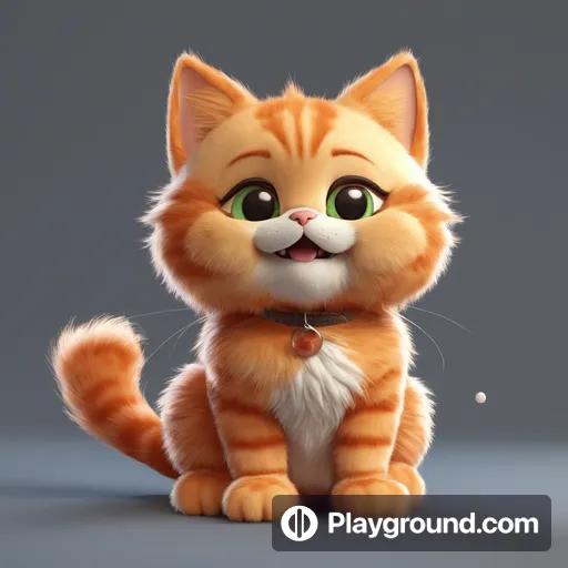 a cartoon cat with big eyes sitting down