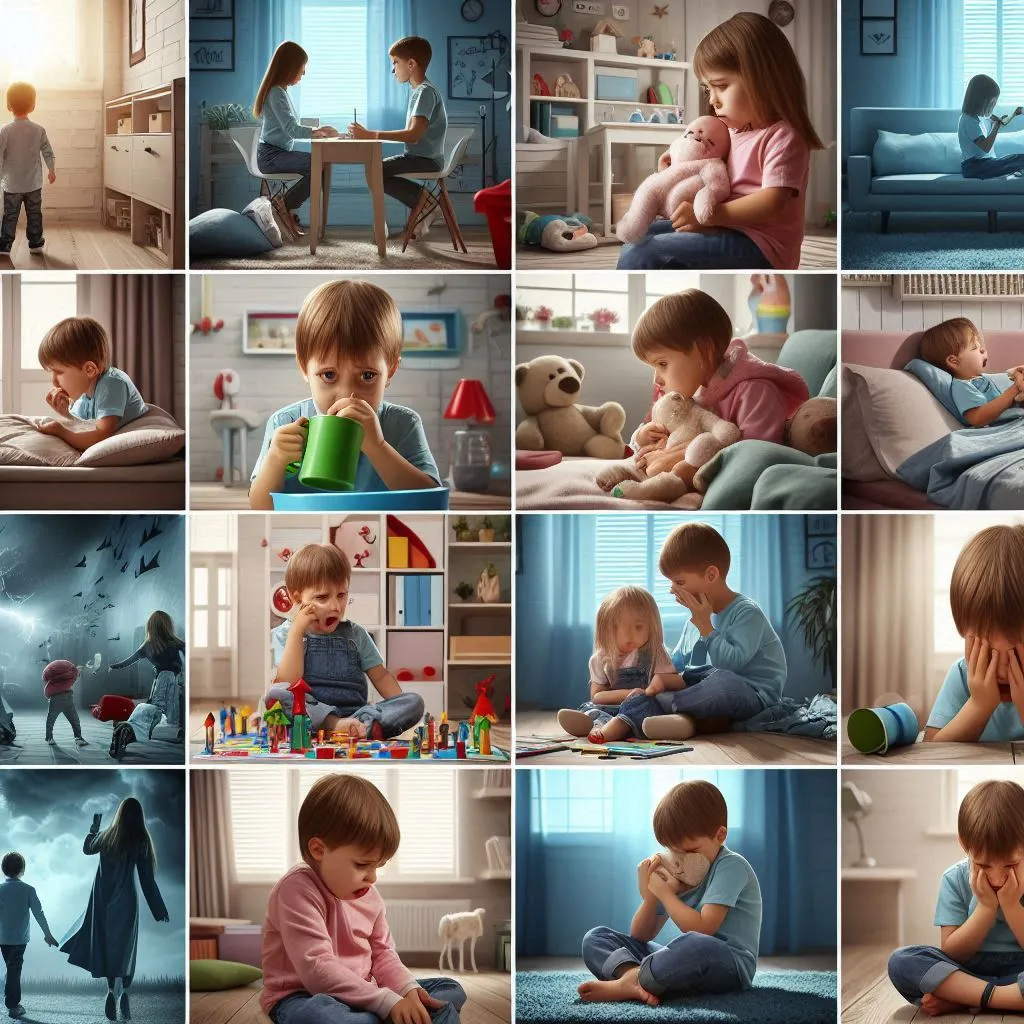 image of Montage sequences showing the child facing daily difficulties such as communication and socialization.