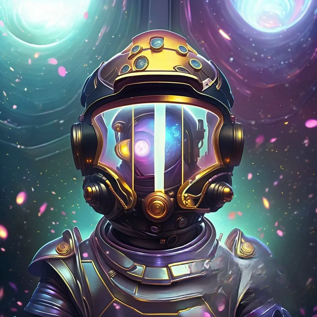 a painting of a man in a space suit