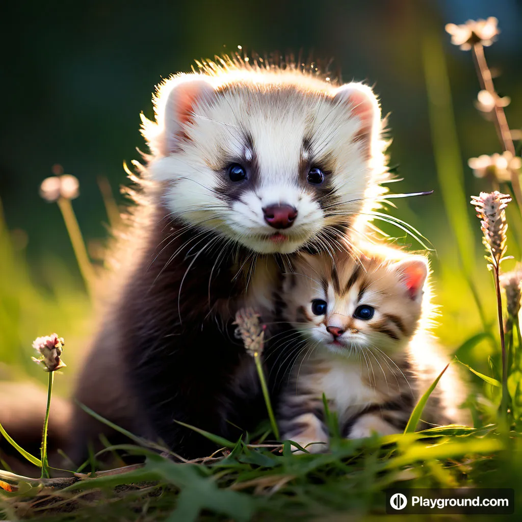 a couple of animals that are standing in the grass