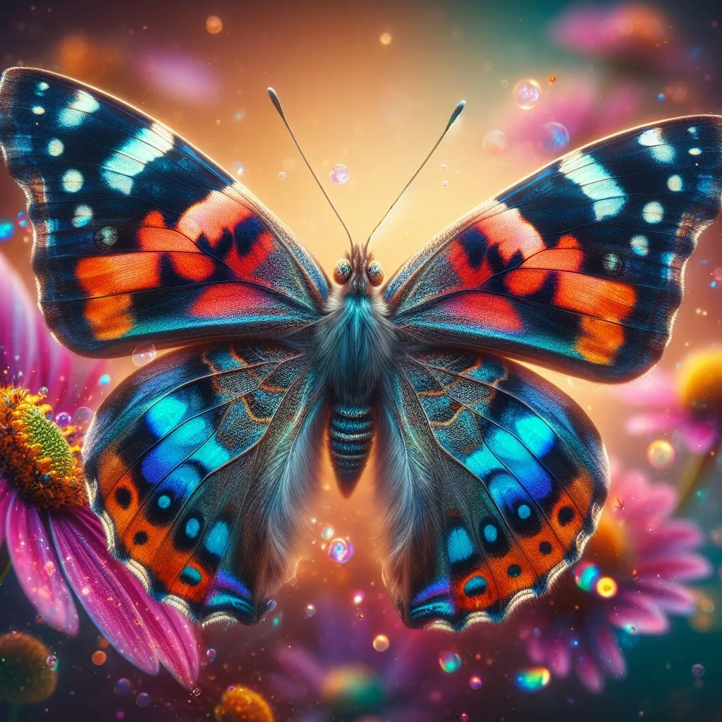 a colorful butterfly sitting on top of a flower