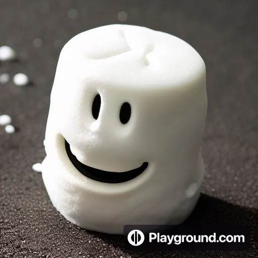 a white marshmallow with a smiley face on it