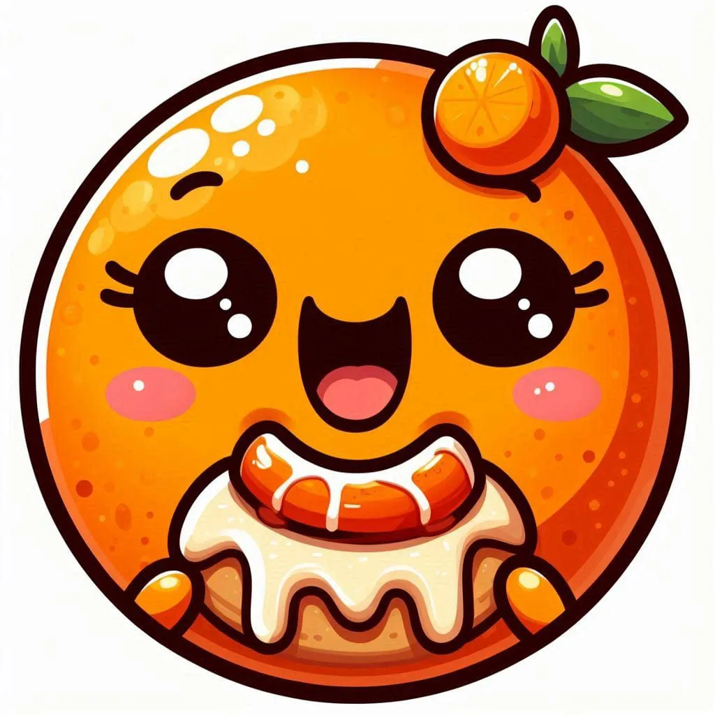 a cartoon orange with a big smile on it's face