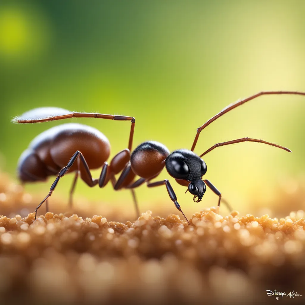 a close up of two ants on a piece of wood