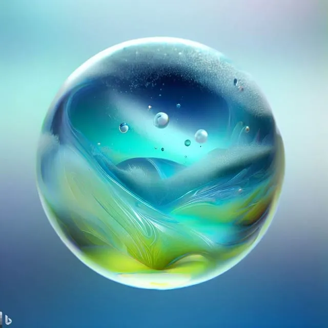 a drop of water that is floating in the air