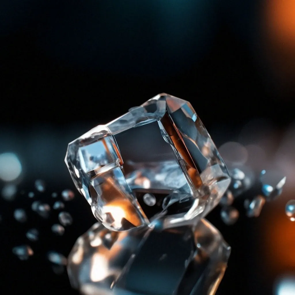 a close up of a diamond on a table