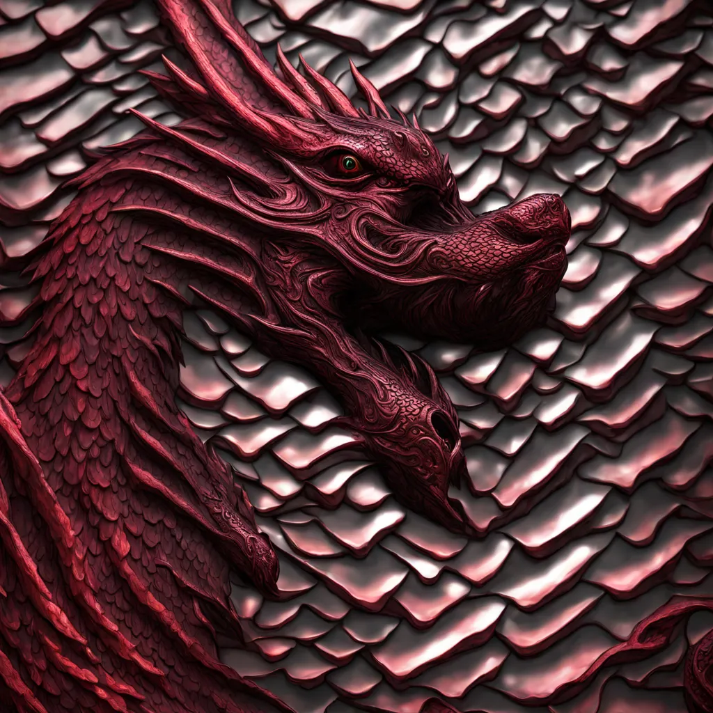 a close up of a red dragon on a white background